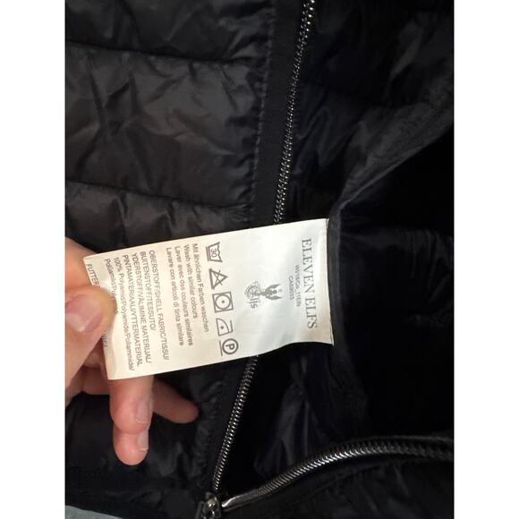 Eleven Elfs Black Arwen Vegan Down Hooded Puffer Vest size S - Picture 7 of 8